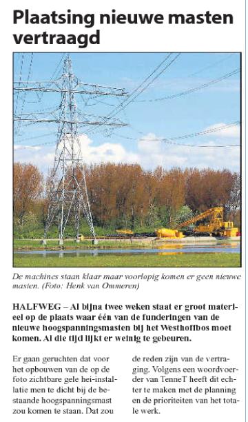 WWPlaatsingnieuwehoogspanningsmastenvertraagd